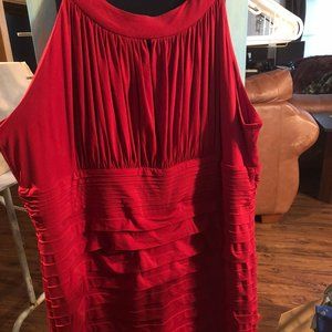 Red Tiered Halter Dress